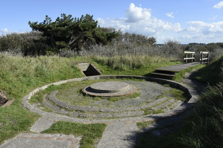 Offene Bettung f�r ein Feldgesch�tz - Einsatz gegen die Landseite